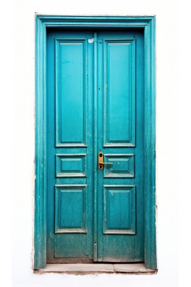 Blue painted door backgrounds green white background. AI generated Image by rawpixel.