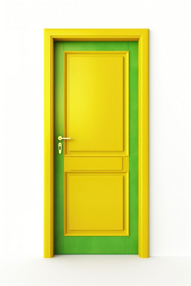 Yellow painted door green white background architecture. AI generated Image by rawpixel.