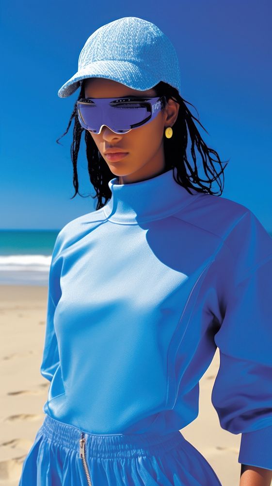 Beach fashion adult blue. AI generated Image by rawpixel.