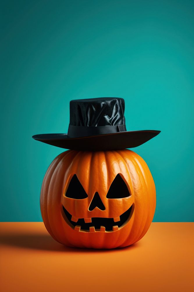 Halloween jack-o'-lantern anthropomorphic jack-o-lantern. AI generated Image by rawpixel.