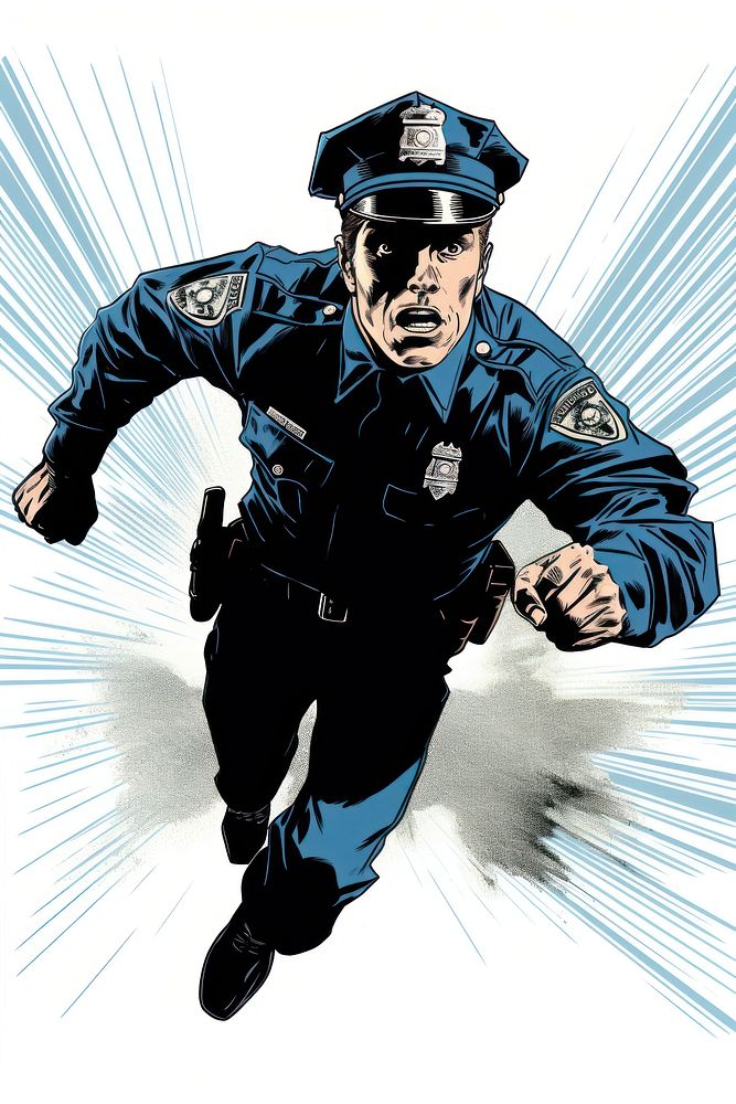 Police comics adult protection. AI generated Image by rawpixel.