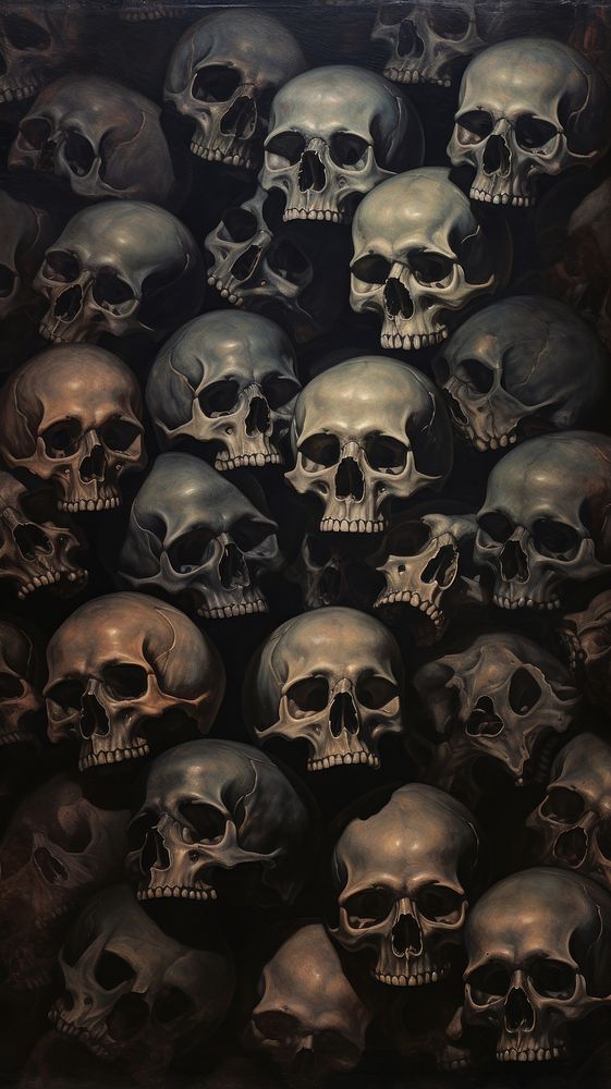 Gothic aesthetic skulls backgrounds anthropology repetition. AI generated Image by rawpixel.