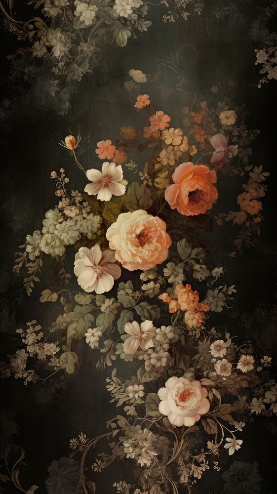 Floral lace print painting pattern backgrounds. 