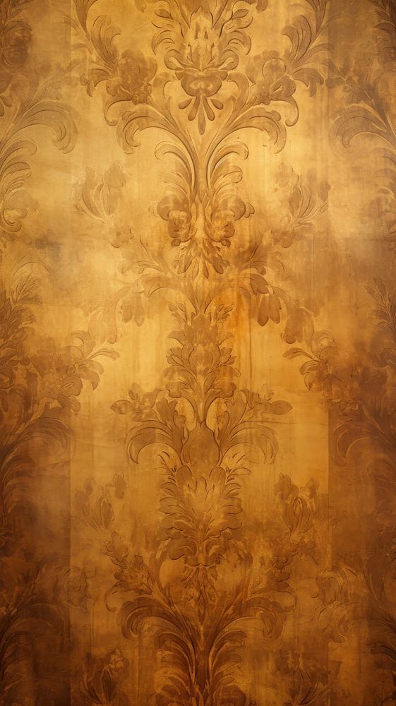 Blushed gold damask pattern backgrounds hardwood. 