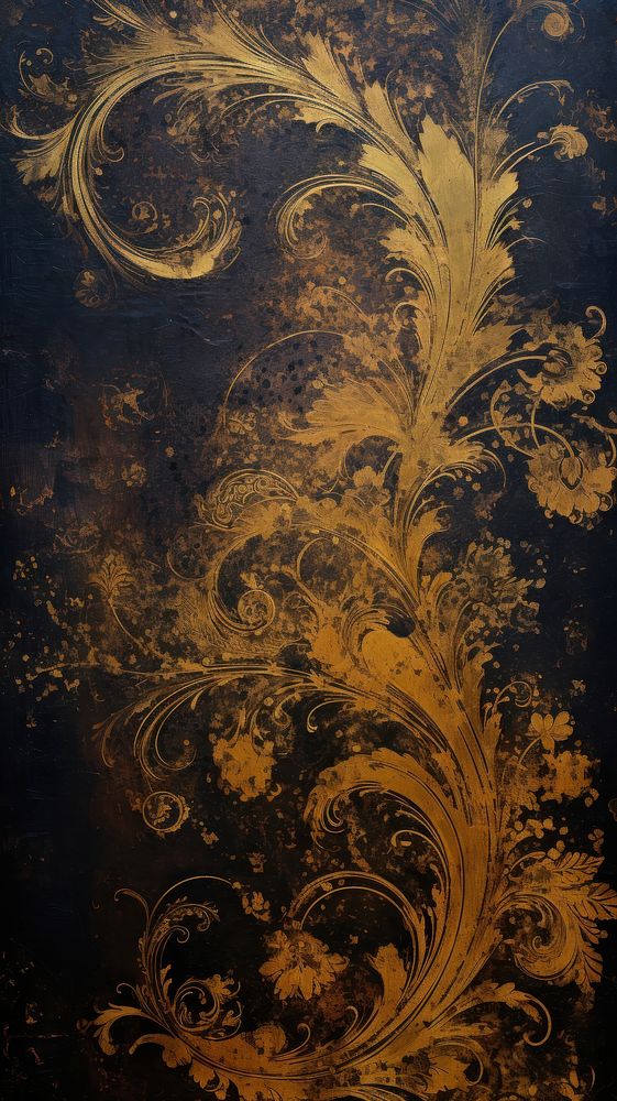 Gold paisley painting pattern backgrounds. 