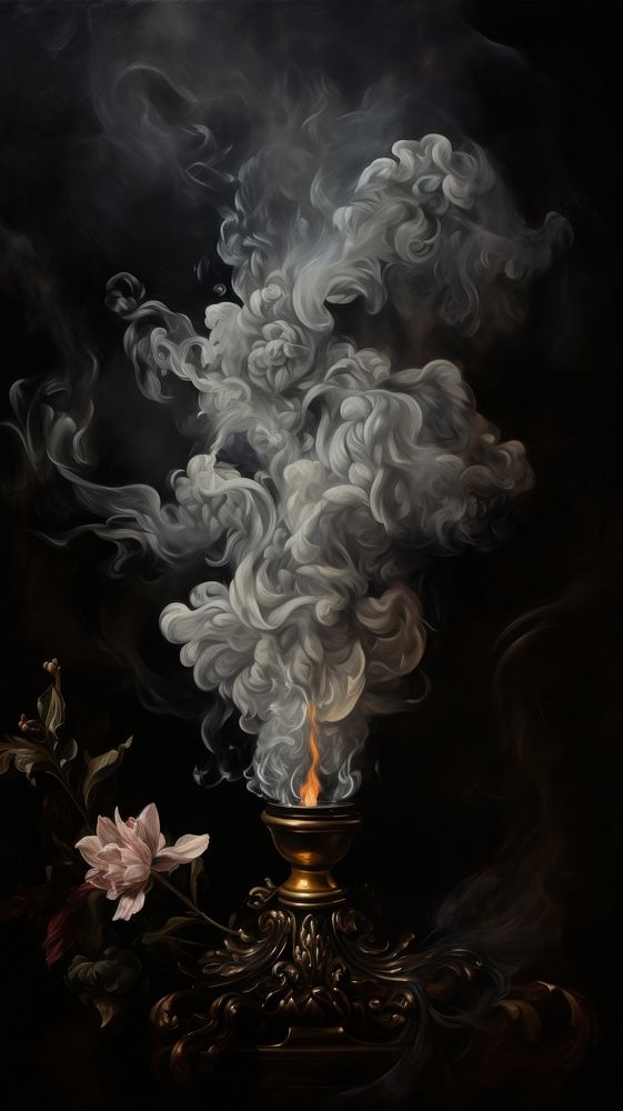 Smoke painting spirituality creativity. AI generated Image by rawpixel.