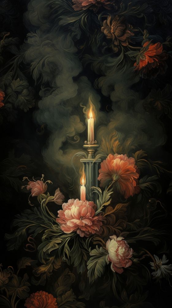 Cicarlette smoke painting candle plant. AI generated Image by rawpixel.