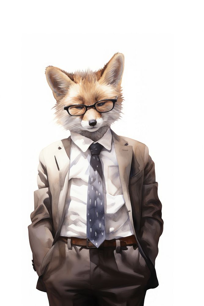 Fox necktie mammal animal. AI generated Image by rawpixel.