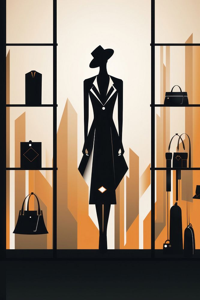 Clothing shop display silhouette adult bag. AI generated Image by rawpixel.