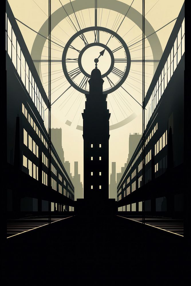Grand central train station silhouette architecture building. AI generated Image by rawpixel.