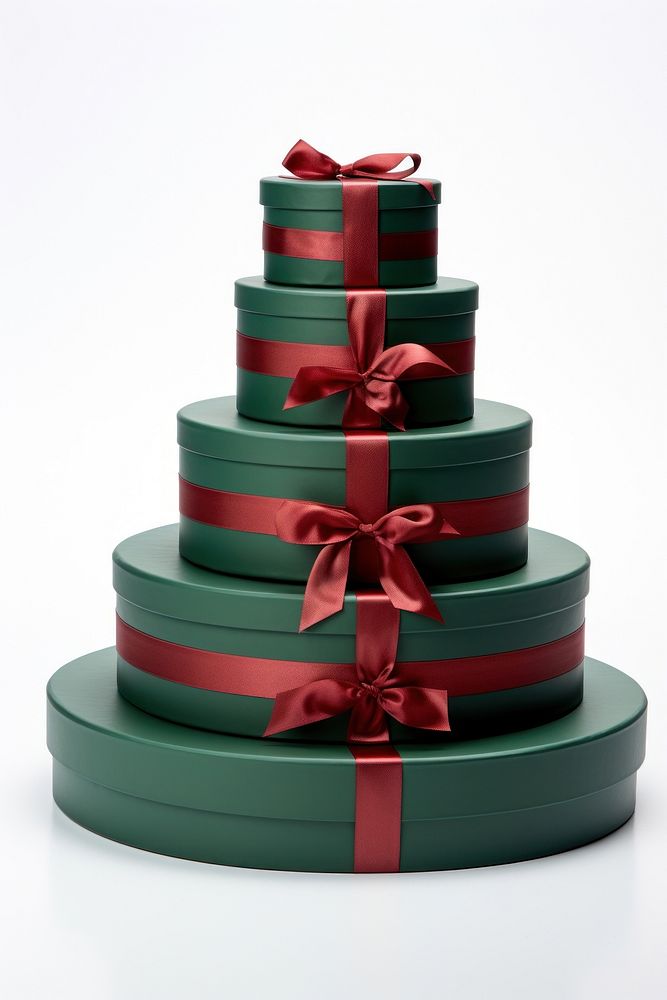 A simple circular gift boxs green cake red. AI generated Image by rawpixel.