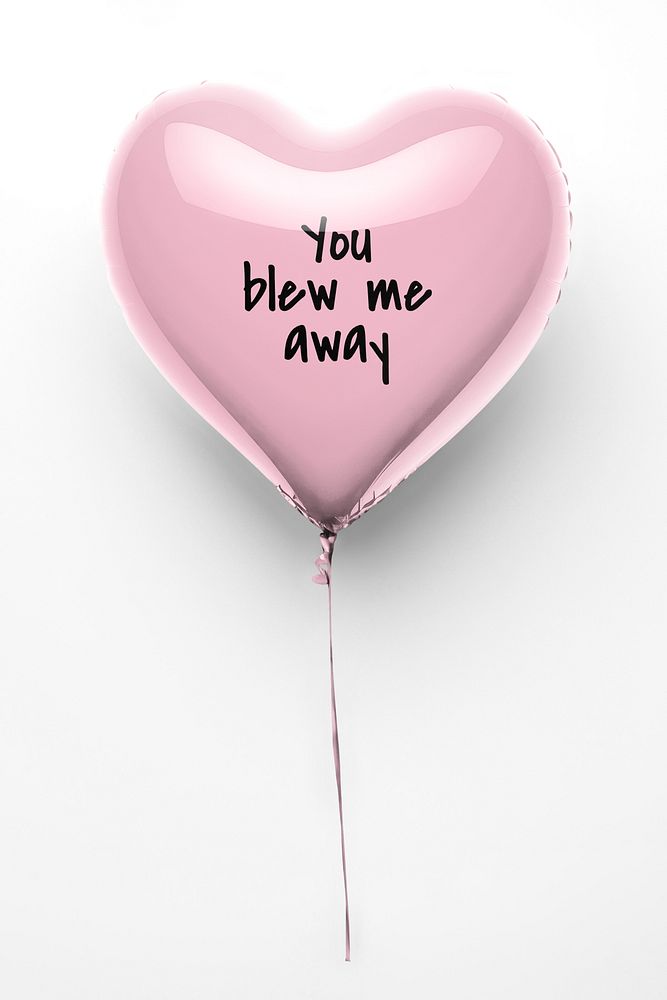 Pink heart-shaped balloon mockup psd