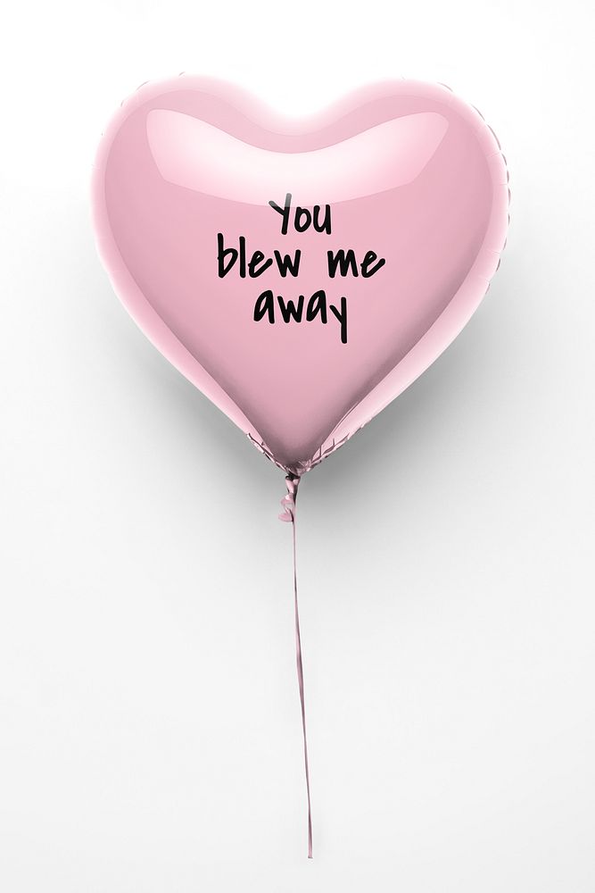 Cute pink heart-shaped balloon