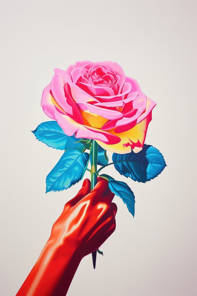 A small Rose rose art holding. AI generated Image by rawpixel.