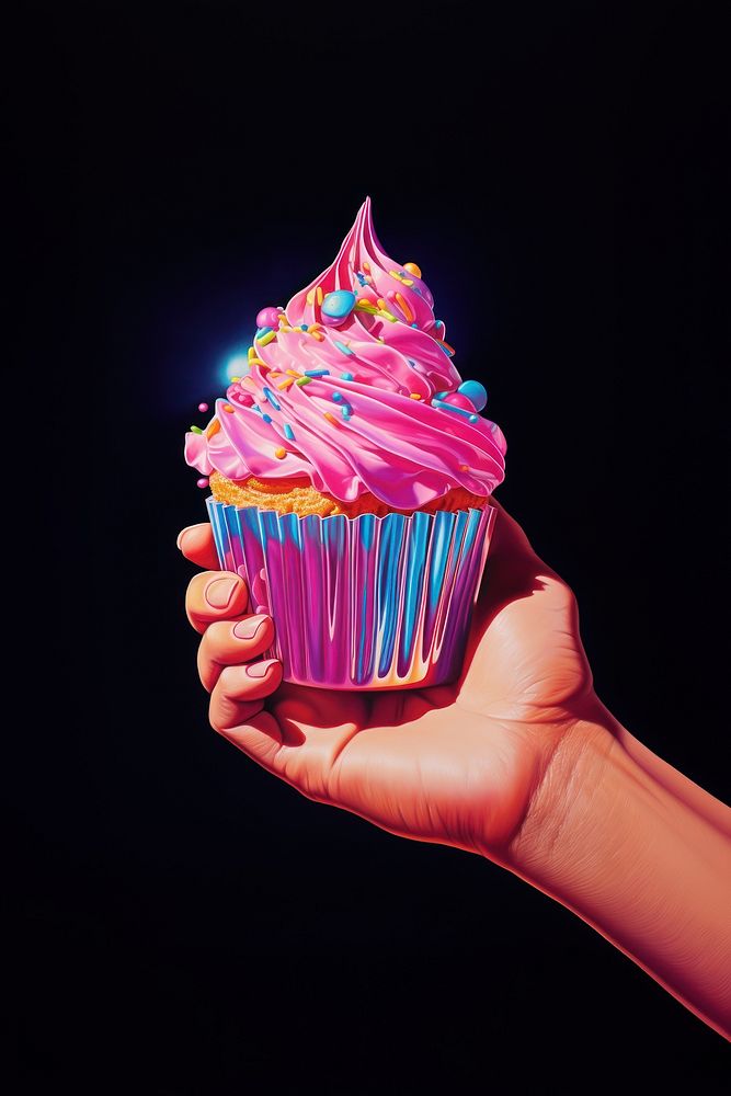 A cupcake dessert holding food. AI generated Image by rawpixel.