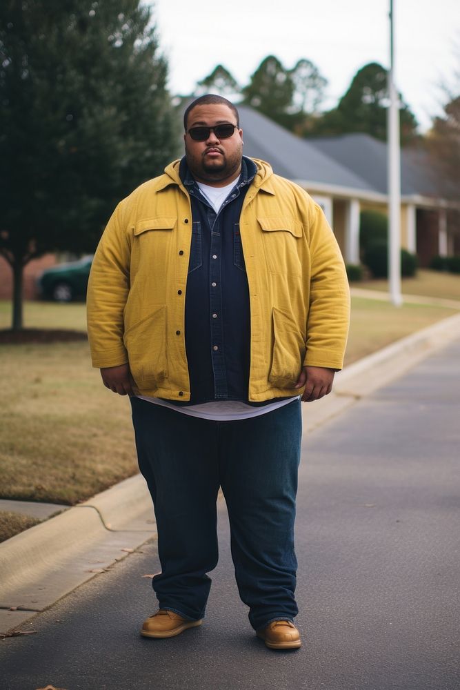 Chubby young American man photography footwear standing. AI generated Image by rawpixel.