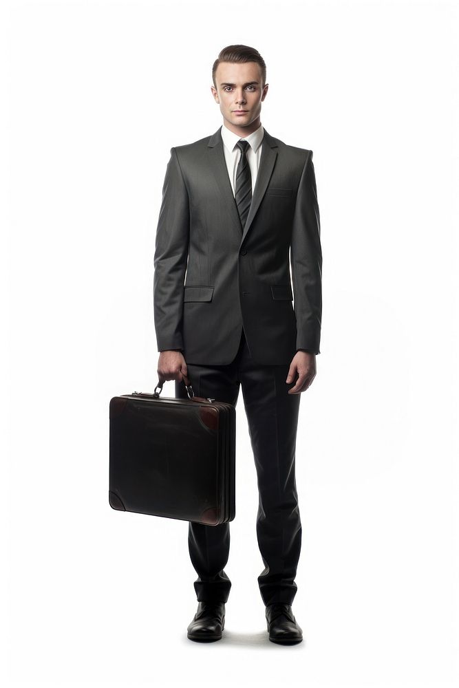 Human holding briefcase footwear tuxedo blazer. AI generated Image by rawpixel.