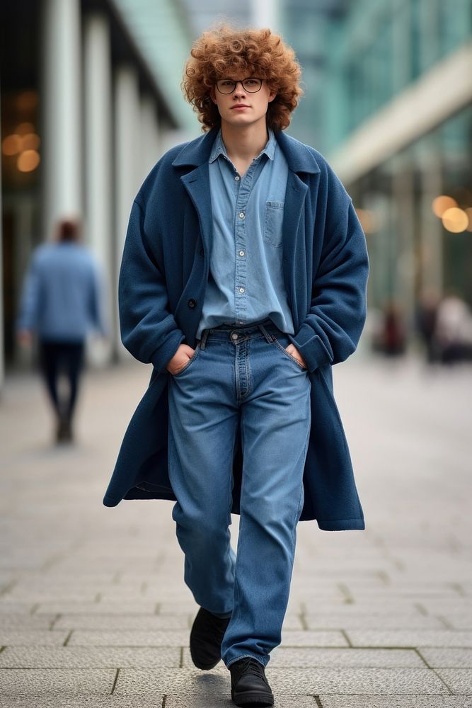 Young American man walking fashion street. AI generated Image by rawpixel.