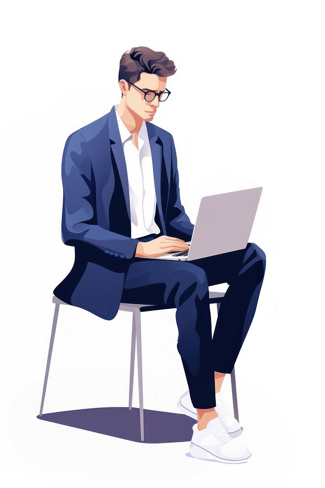 A business man with laptop computer footwear sitting. AI generated Image by rawpixel.