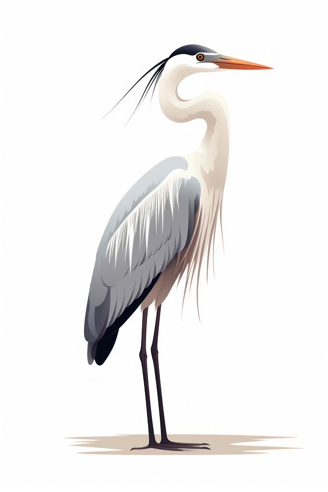 A heron bird drawing animal. AI generated Image by rawpixel.