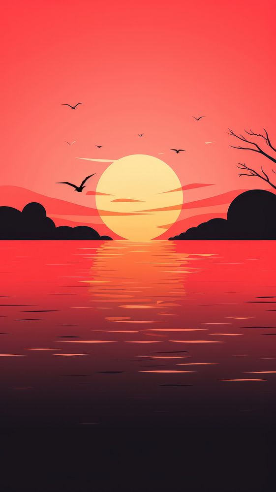 Sunset sunset silhouette outdoors. AI generated Image by rawpixel.