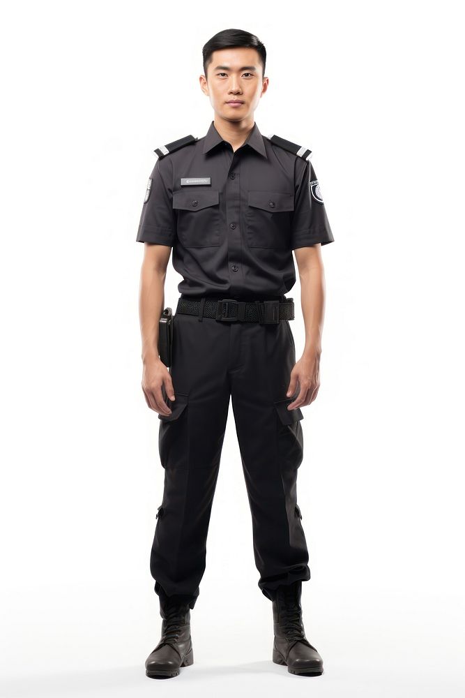 A security guard adult white background accessories. AI generated Image by rawpixel.