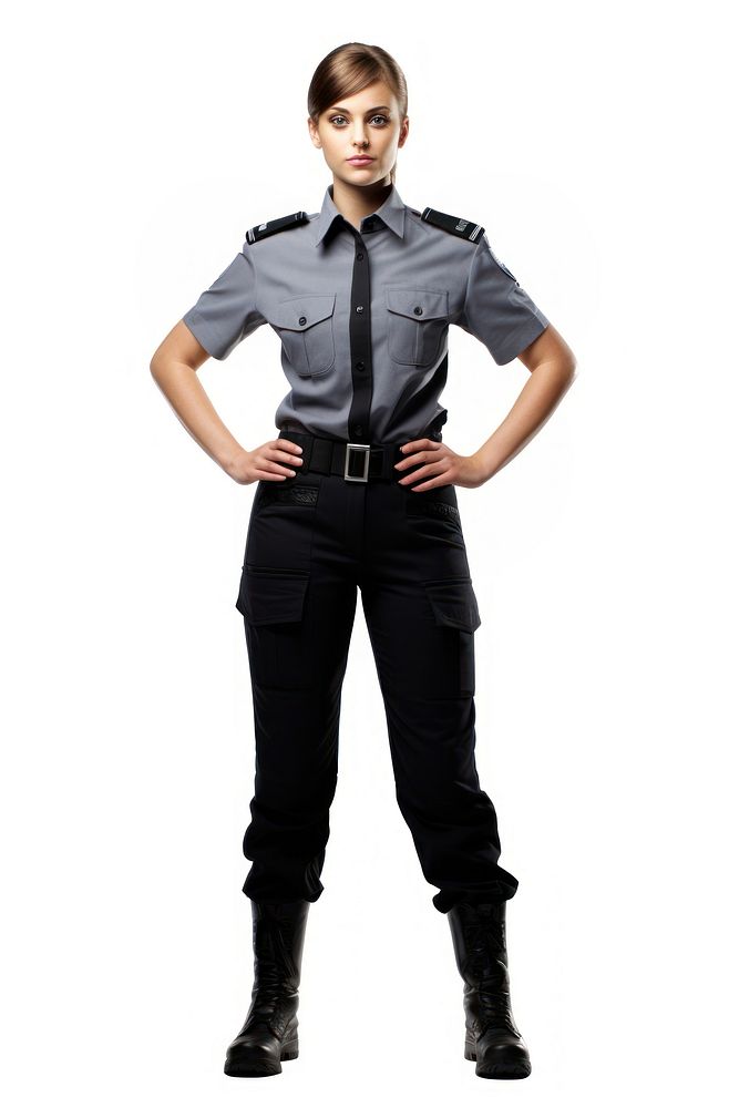 A security guard adult male white background. AI generated Image by rawpixel.