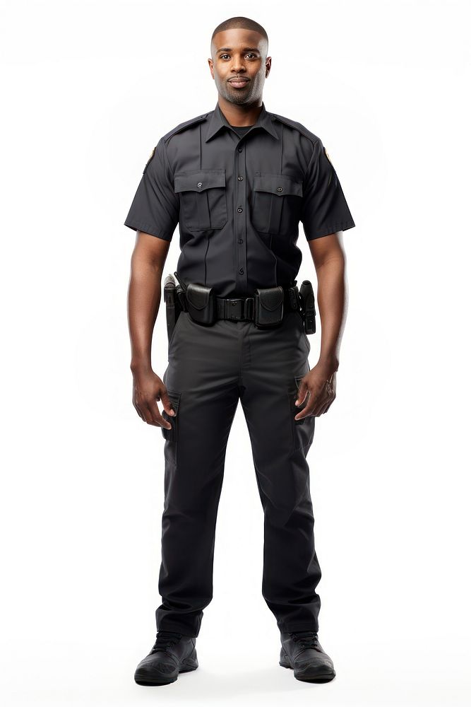 A security guard adult white background protection. AI generated Image by rawpixel.
