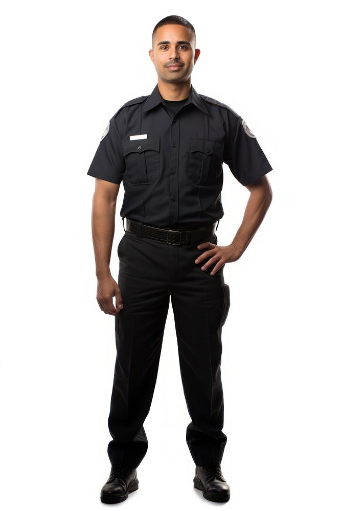 A security guard standing adult white background. AI generated Image by rawpixel.