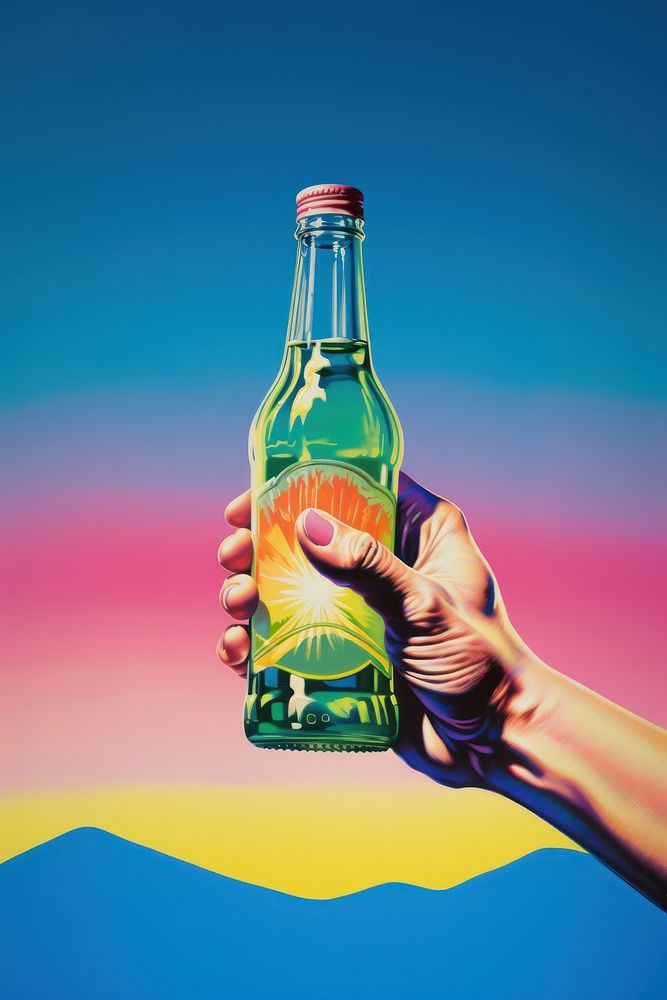 A hand holding a beer bottle drink refreshment beverage. AI generated Image by rawpixel.