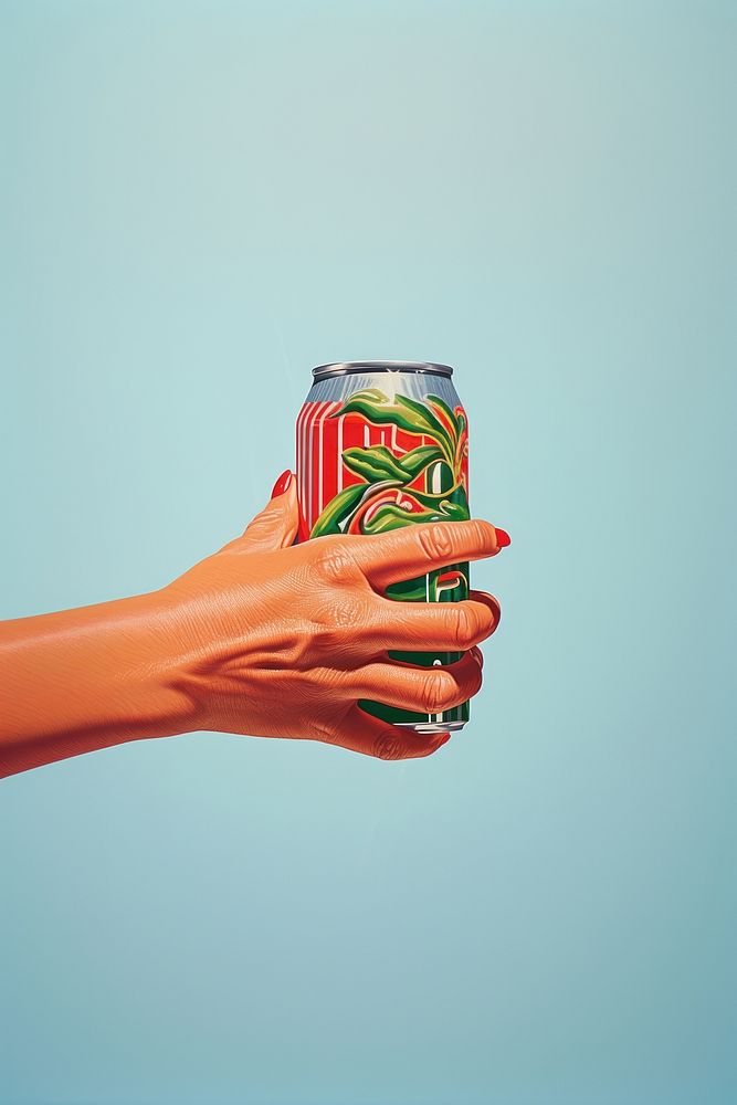 A cola can holding hand refreshment. AI generated Image by rawpixel.