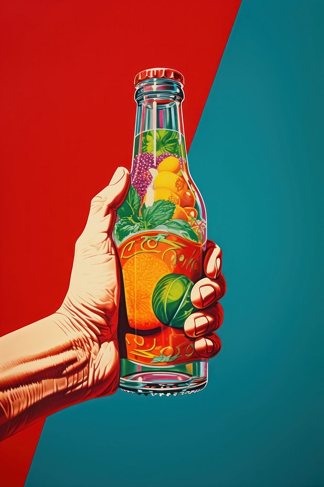 A cola bottle holding drink glass. AI generated Image by rawpixel.