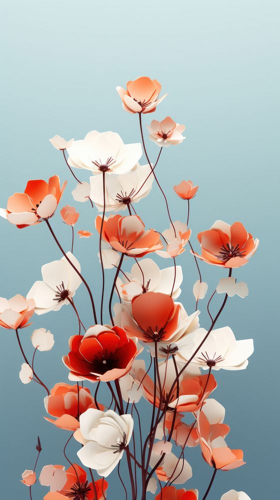 Flowers wallpaper blossom petal plant. AI generated Image by rawpixel.