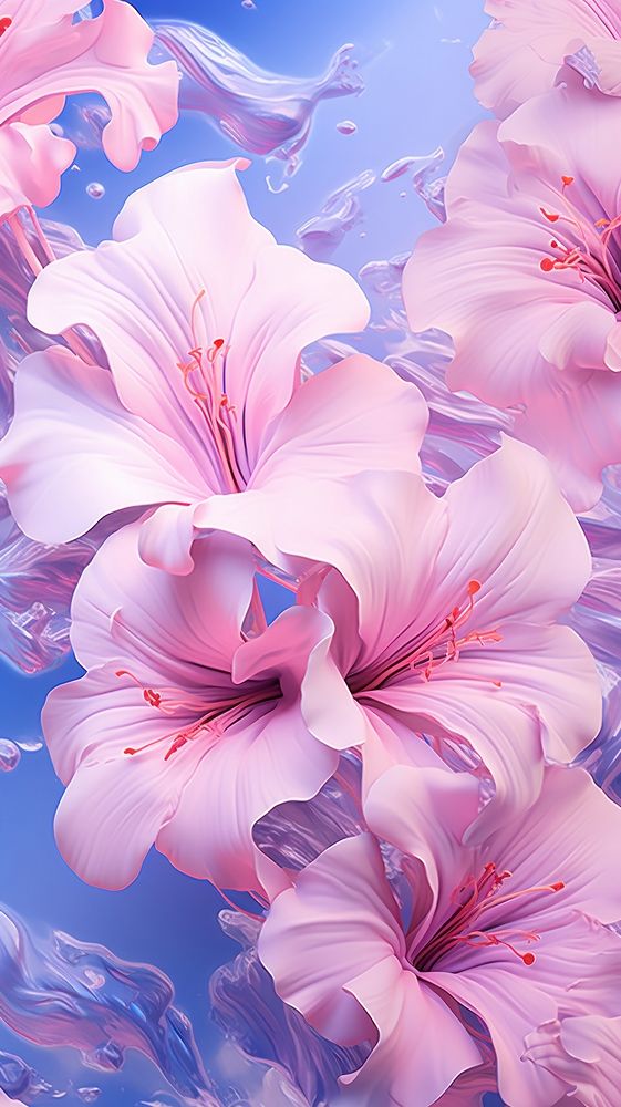 Aesthetic flower wallpaper blossom petal plant. AI generated Image by rawpixel.