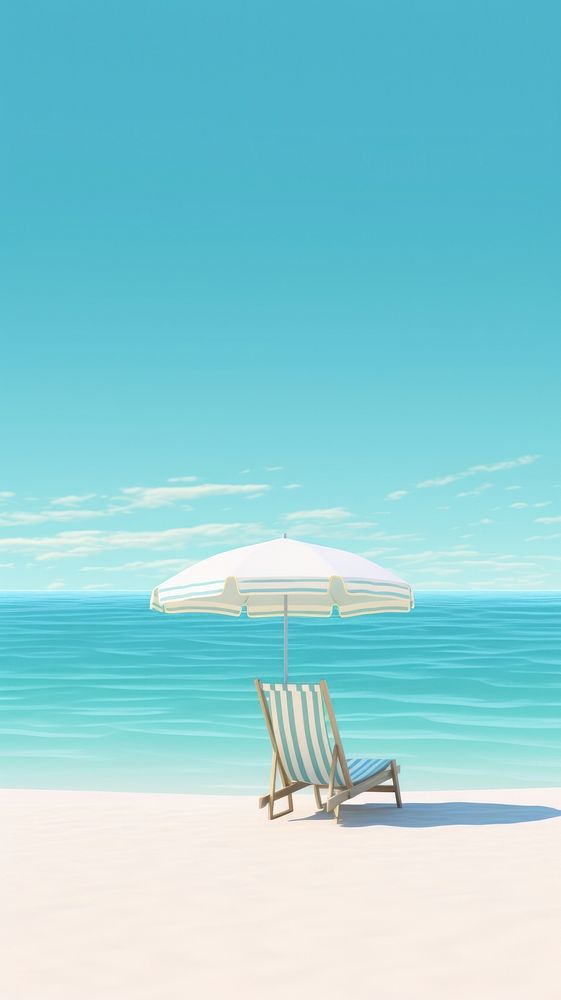 Beautiful beach wallpaper furniture outdoors horizon. AI generated Image by rawpixel.