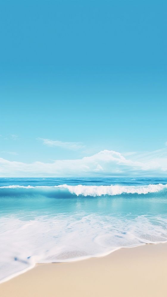 Beautiful beach wallpaper outdoors horizon nature. AI generated Image by rawpixel.