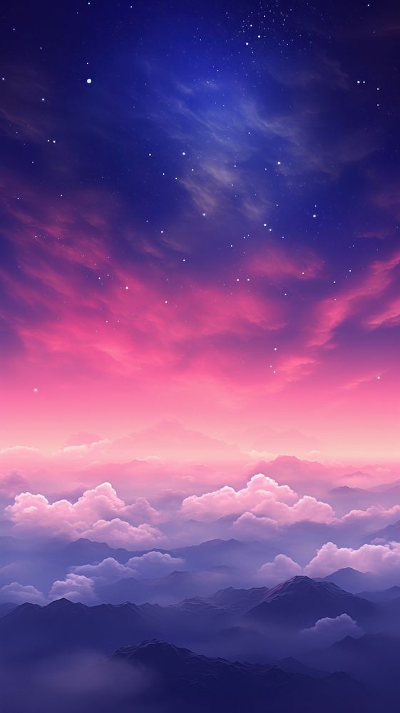 Beautiful galaxy wallpaper outdoors horizon nature. AI generated Image by rawpixel.