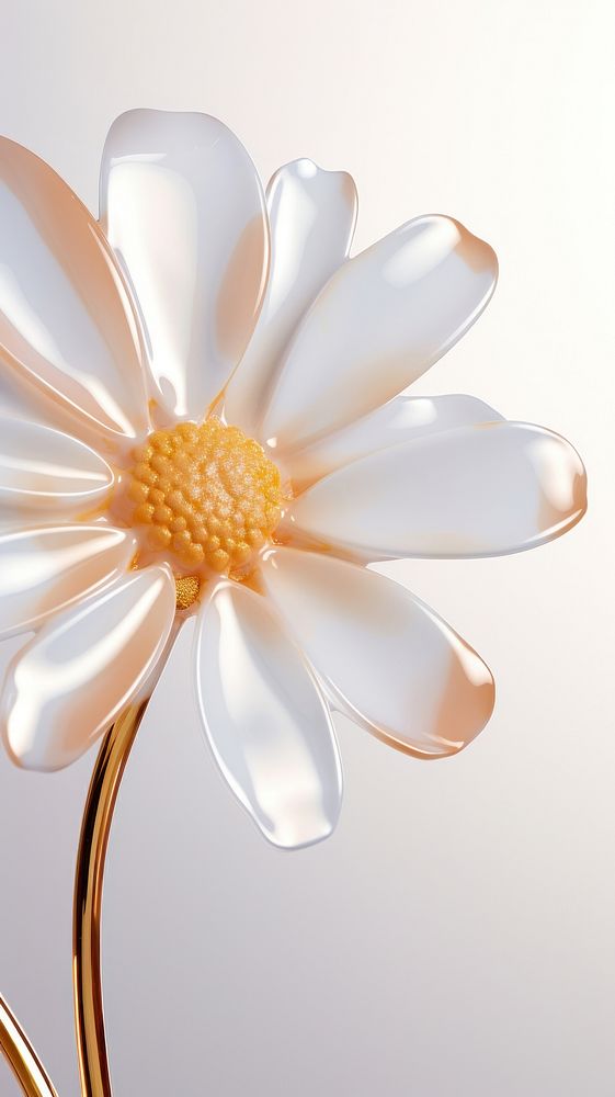 Beautiful daisy made of glass wallpaper flower petal plant. AI generated Image by rawpixel.