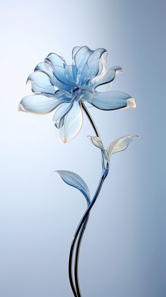 Flower made of glass nature petal plant. AI generated Image by rawpixel.