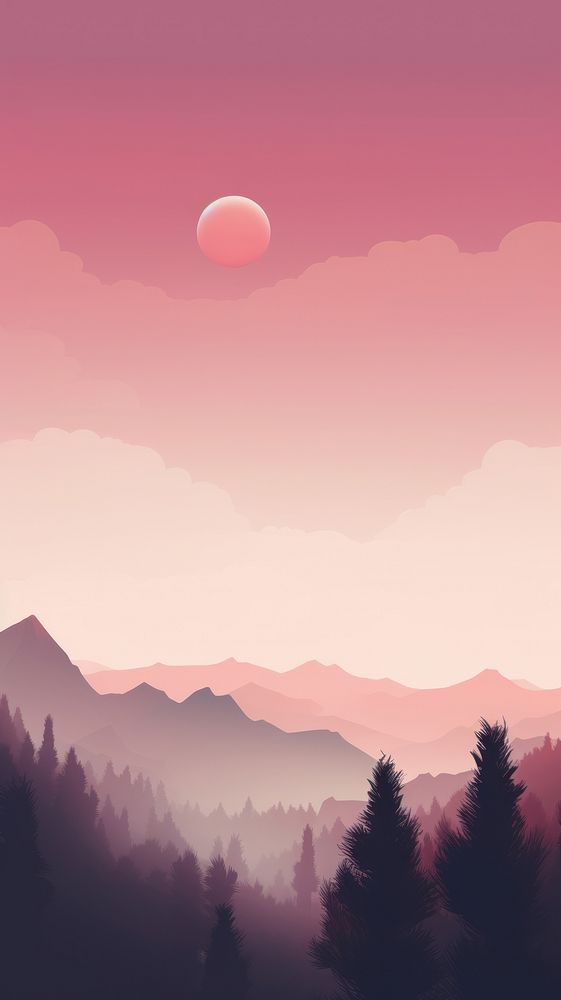 Beautiful nature wallpaper landscape outdoors sunset. AI generated Image by rawpixel.