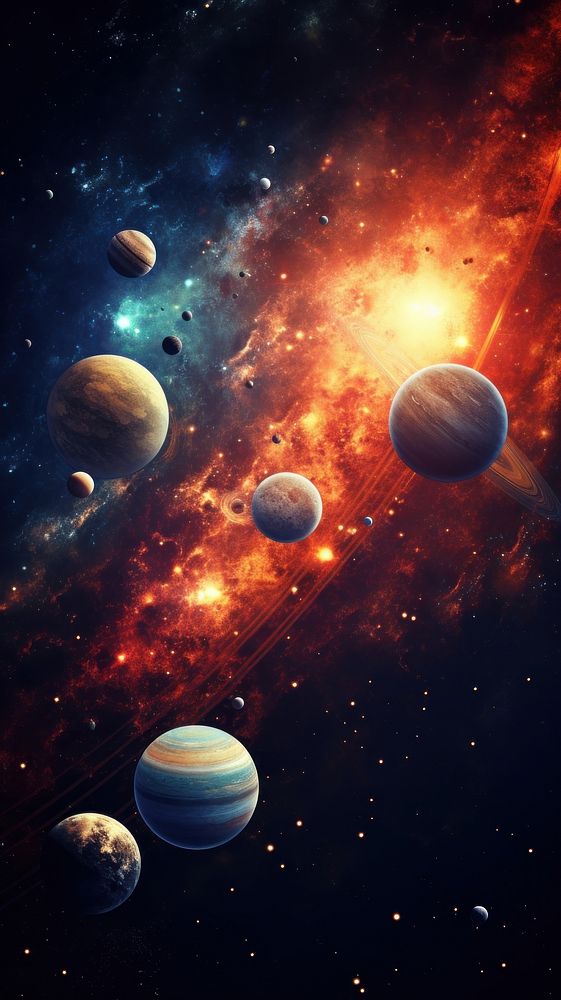 Beautiful solar system wallpaper astronomy | Premium Photo Illustration ...