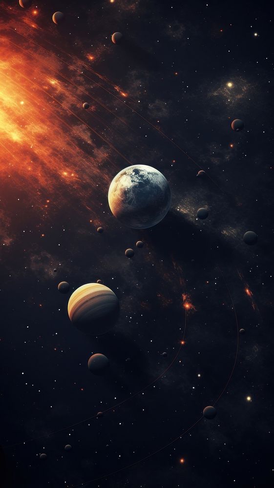 Beautiful solar system wallpaper astronomy universe outdoors. AI generated Image by rawpixel.