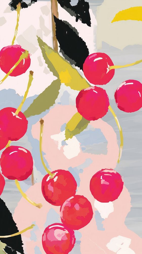 Cherries cherry fruit plant. AI generated Image by rawpixel.