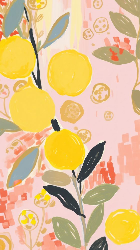 Lemon branch art fruit plant. AI generated Image by rawpixel.