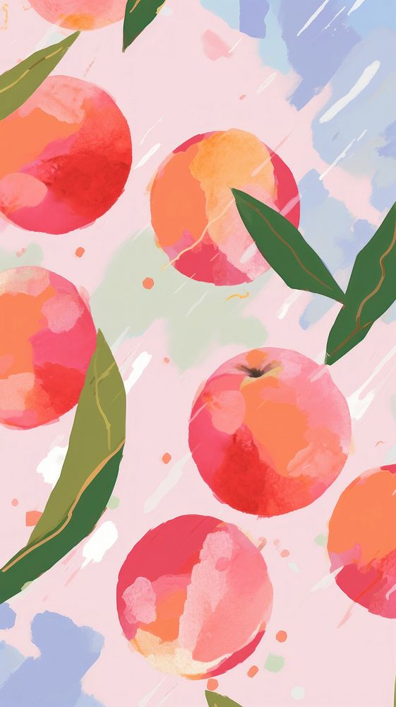 Peaches abstract fruit plant. AI generated Image by rawpixel.