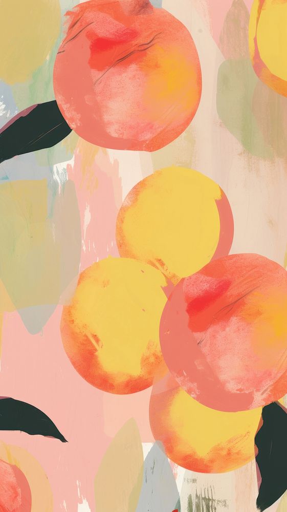 Peaches art abstract painting. AI generated Image by rawpixel.