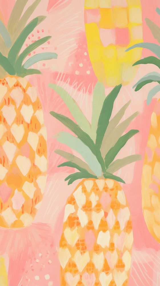 Pineapples plant fruit art. AI generated Image by rawpixel.