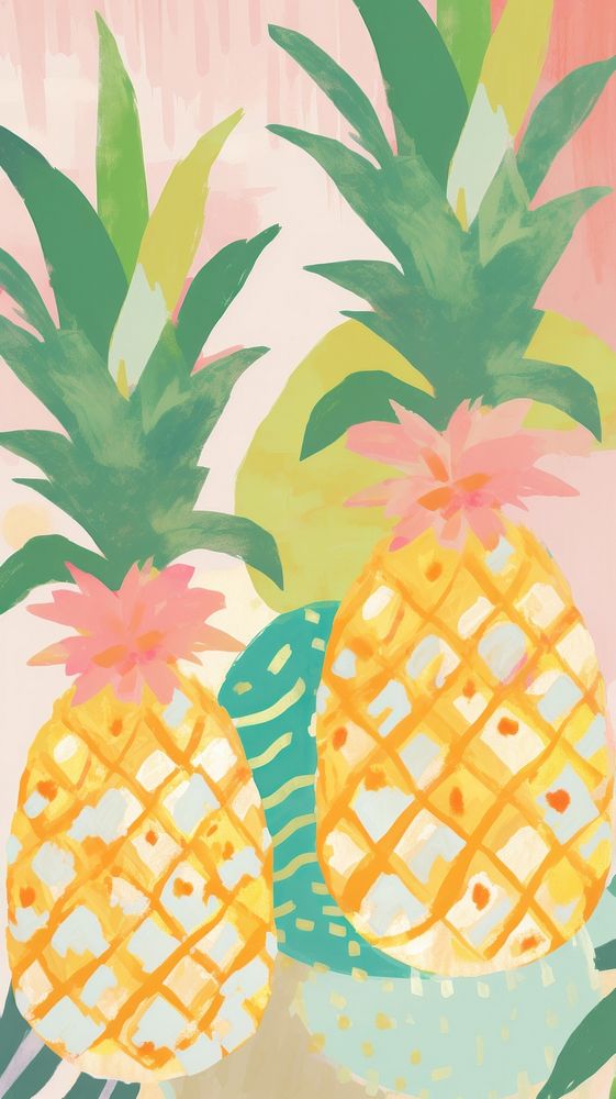 Pineapples plant fruit food. AI generated Image by rawpixel.