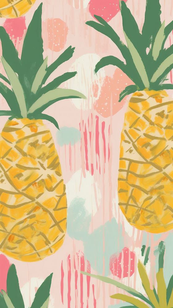 Pineapples plant fruit art. AI generated Image by rawpixel.