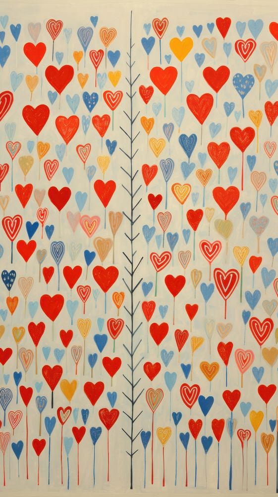 Beautiful hearts wallpaper pattern backgrounds creativity. AI generated Image by rawpixel.